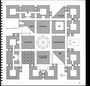Campus plan from 1966 schematic design