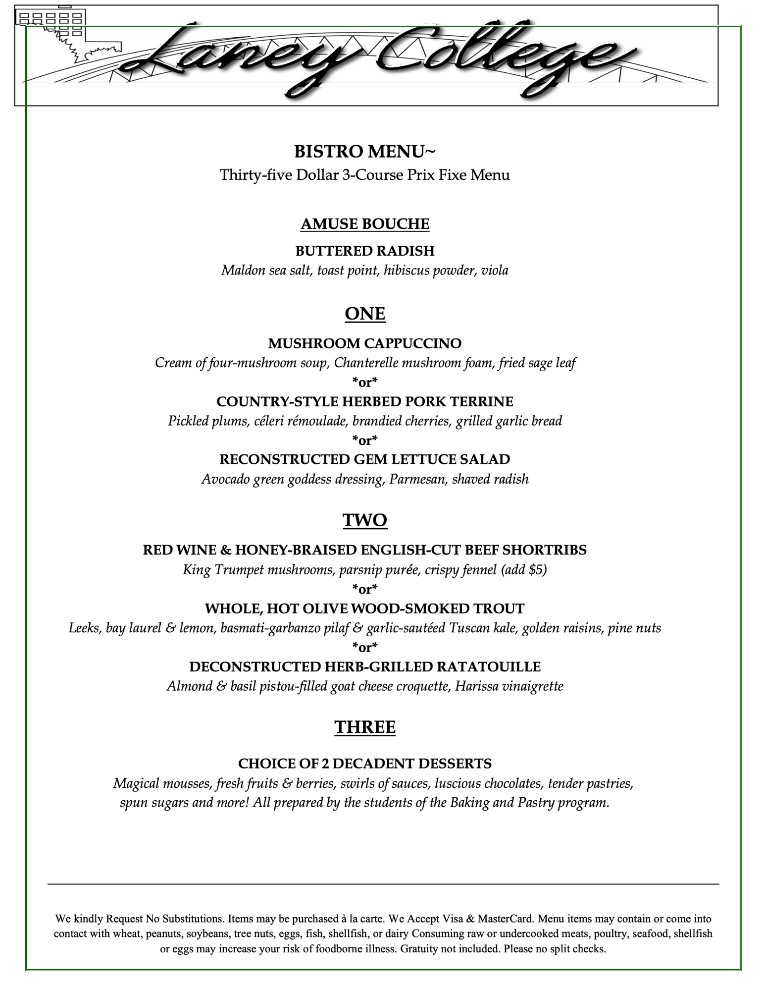 Bistro Menu 3-12-26