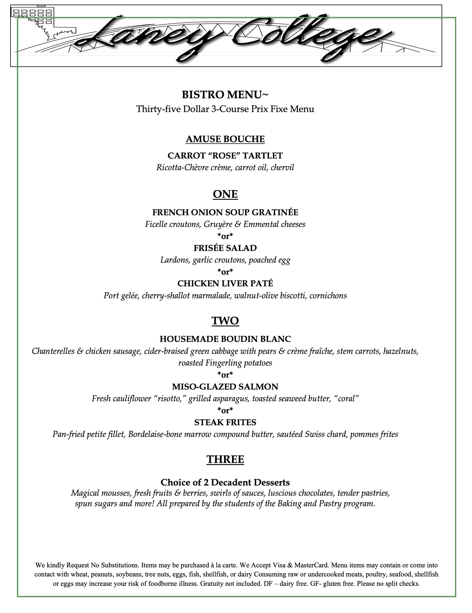 Bistro Menu 3-25 and 26