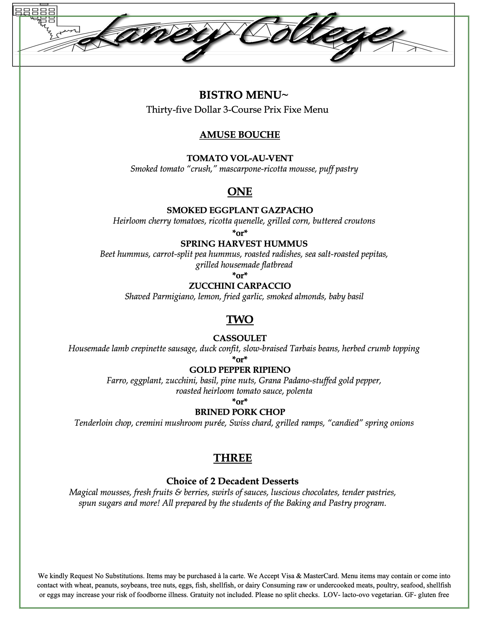 Bistro Menu 4-8 & 9