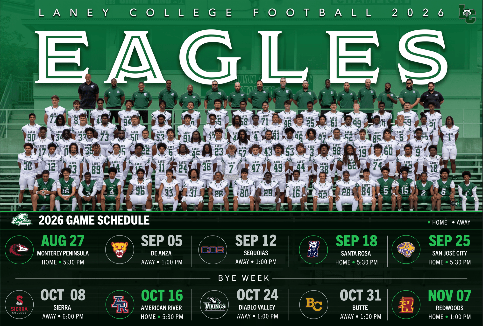 Laney Eagles Football Game Schedule 2026
