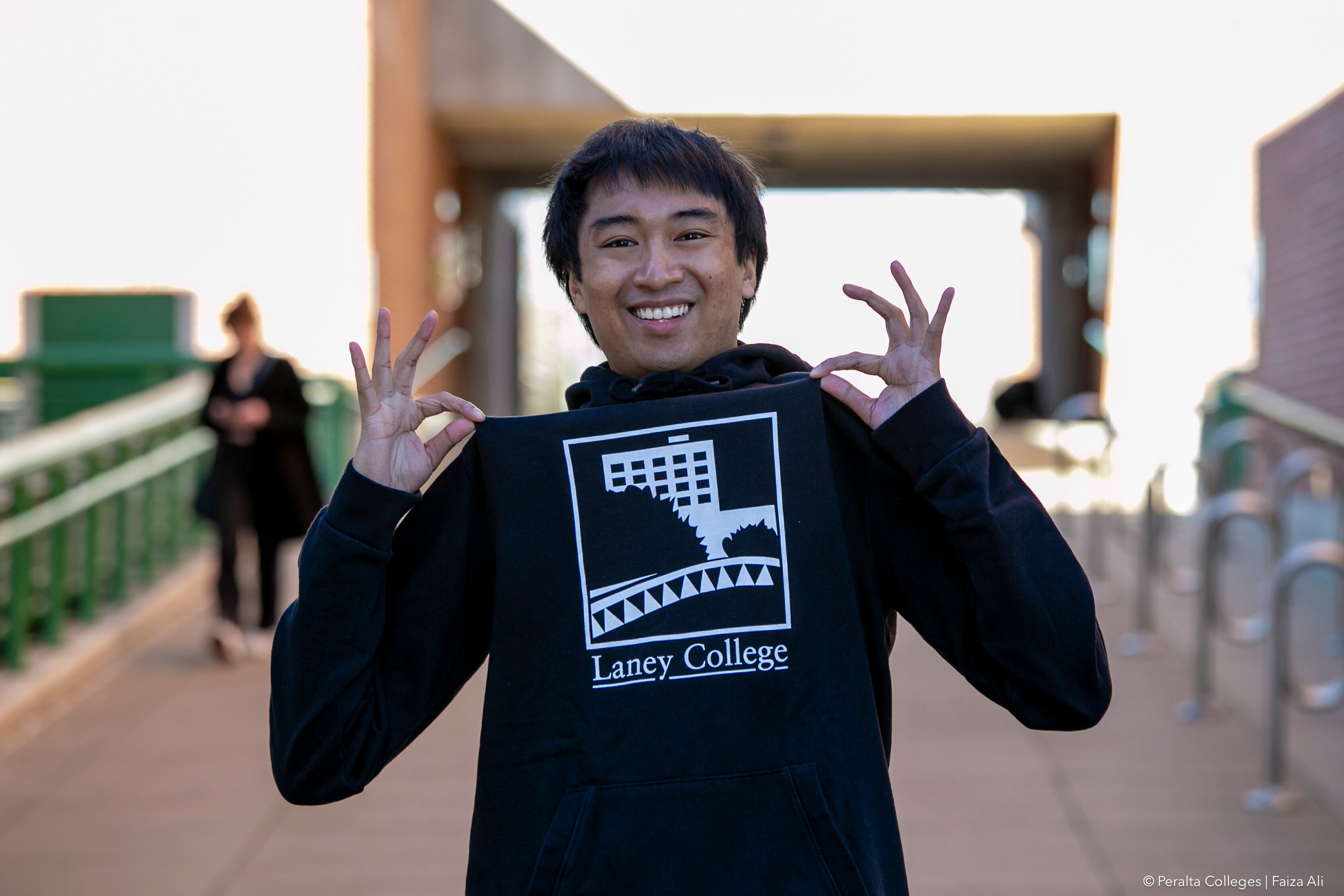 Laney student in hoodie