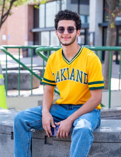 Laney student with Oakland As jersey