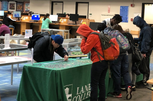 Laney students in library