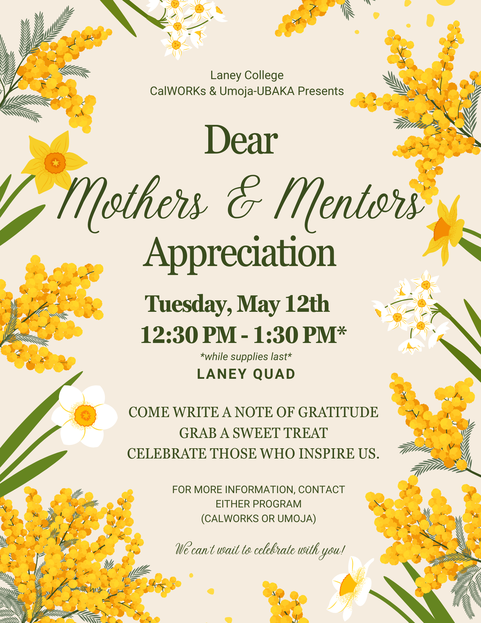 Dear Mothers & Mentorsn flyer