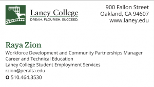Laney business card front