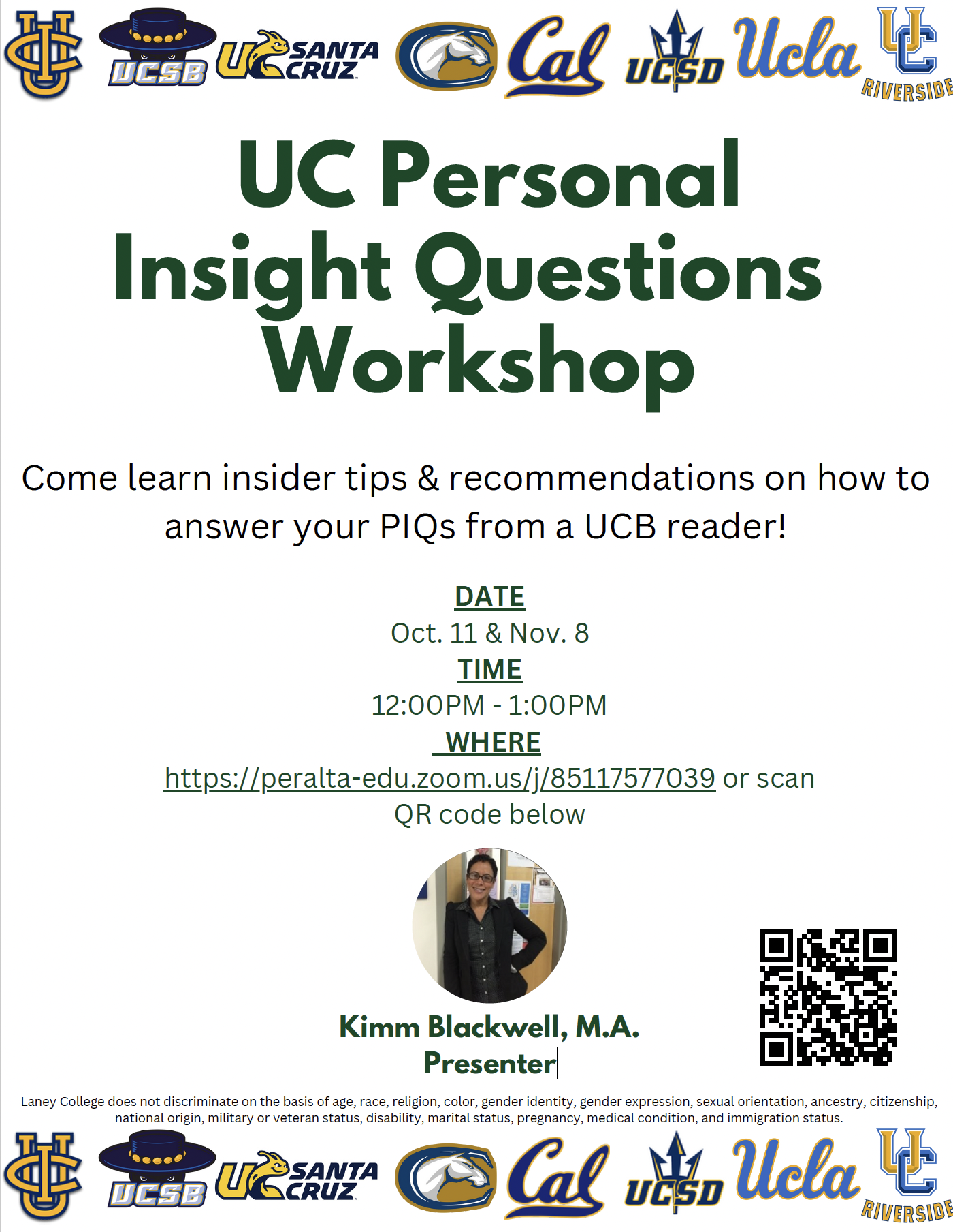 UC Personal Insight Questions Workshop