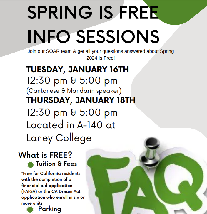 Spring Is Free Info Session Laney College Laney College